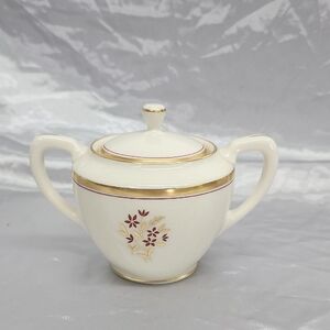 Lenox Nydia P-419-W Sugar Bowl With Lid Double Handle Retired